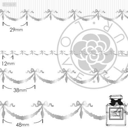 リボンガーランド転写紙　プラチナ